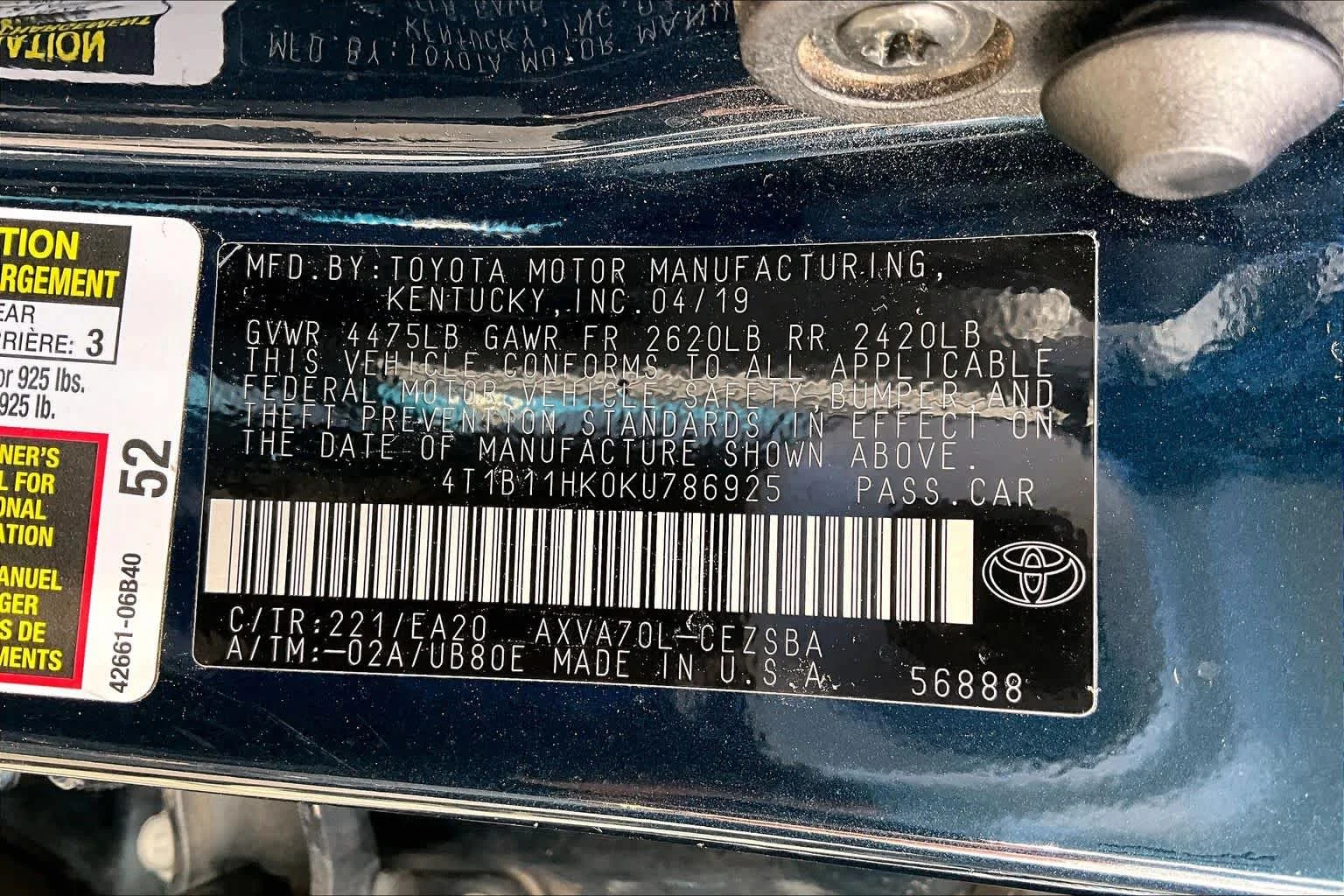 Used 2019 Galactic Aqua Mica Toyota SE image 32