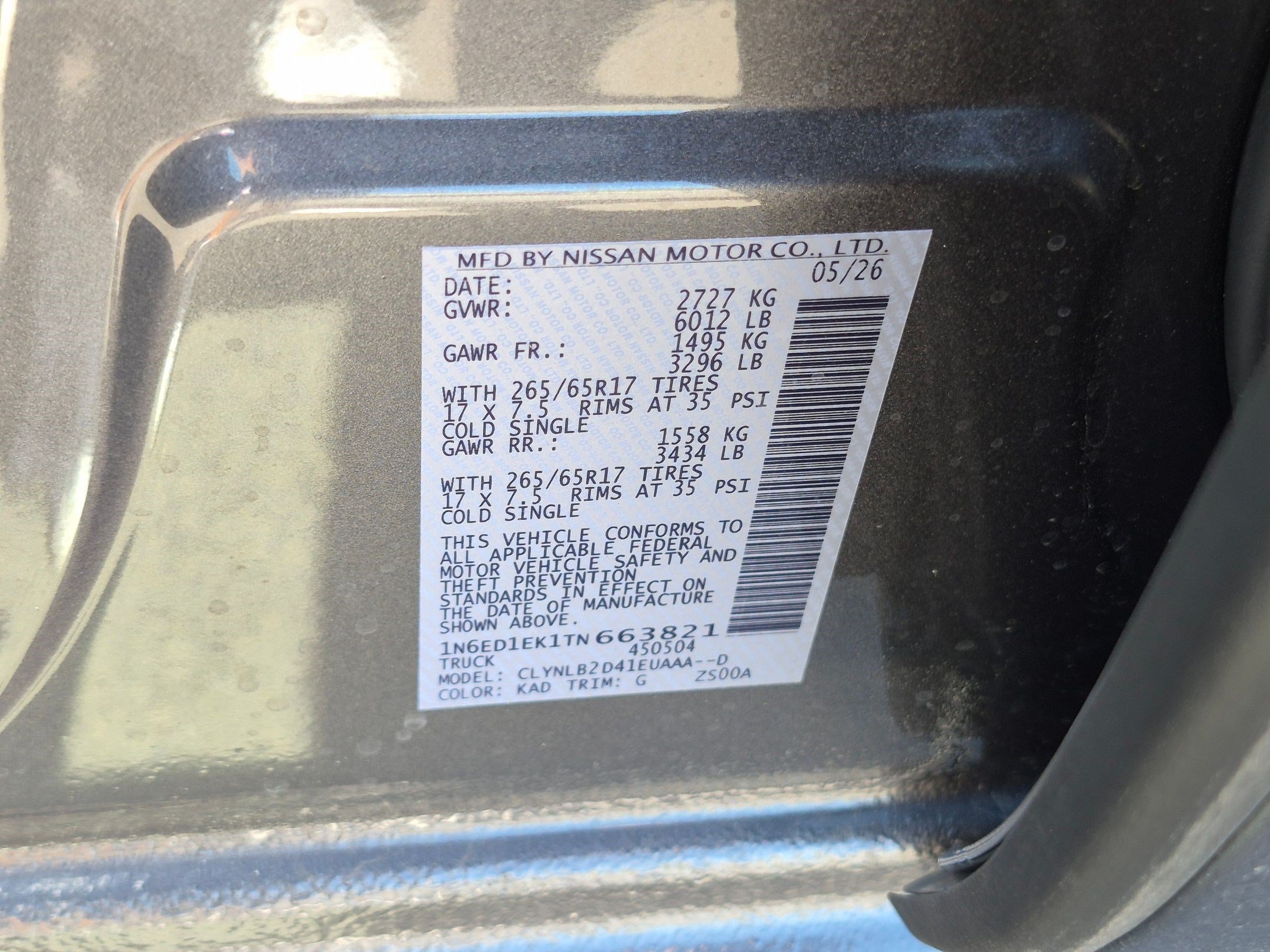 New 2026 Gun Metallic Nissan Crew Cab SV image 16