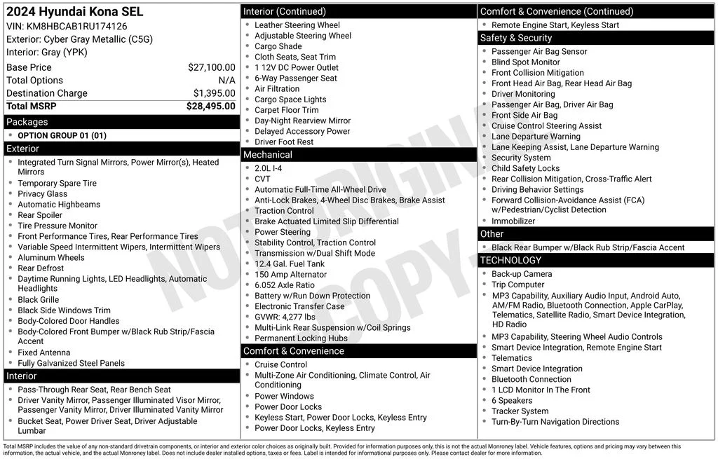 Used 2024 Gray Hyundai SEL image 7