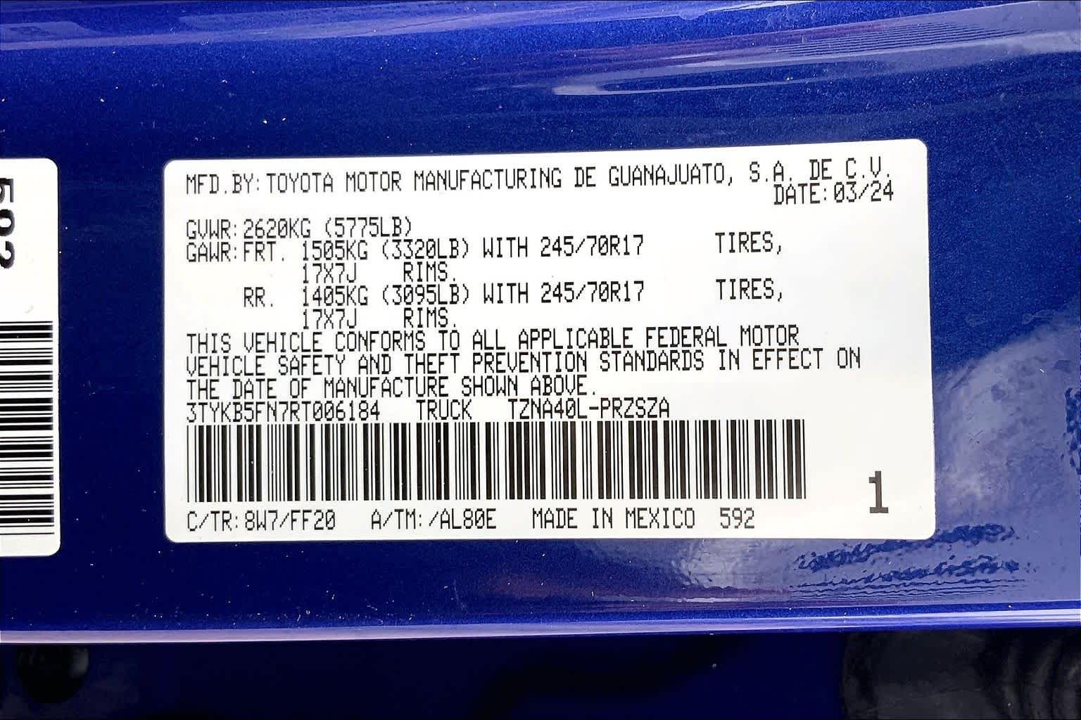 Used 2024 Blue Crush Metallic Toyota SR5 image 36
