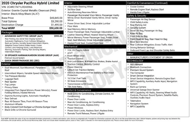 Used 2020 Gray Chrysler Limited image 14