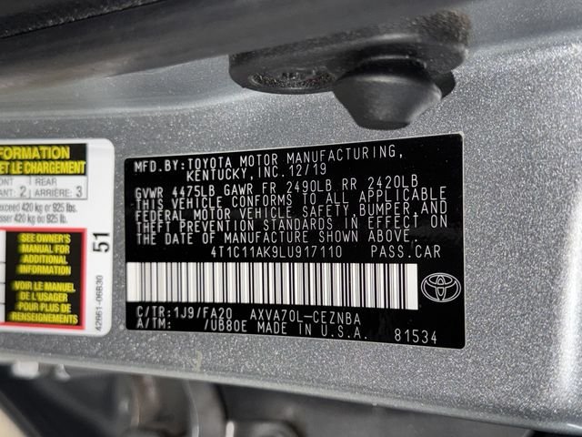 Used 2020 Celestial Silver Metallic Toyota LE image 37