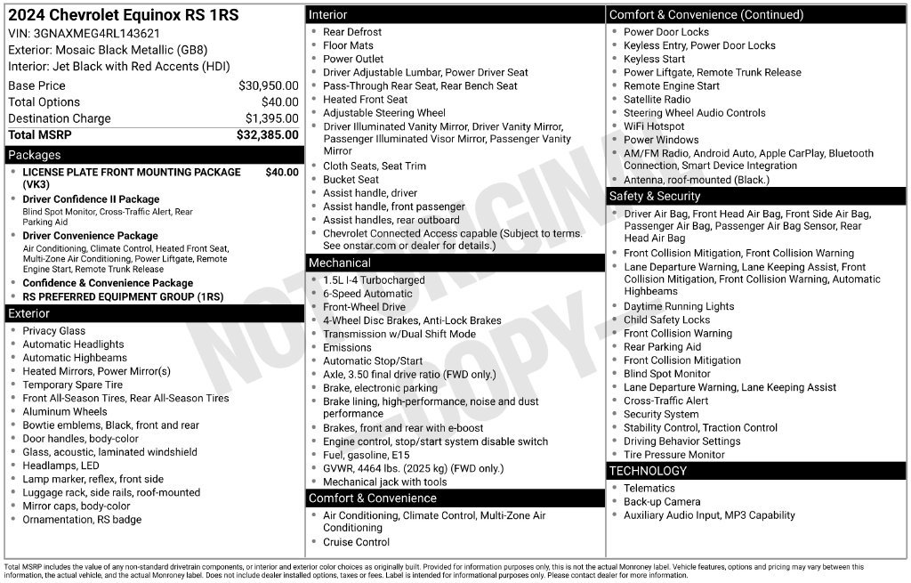 Used 2024 Black Chevrolet RS image 6