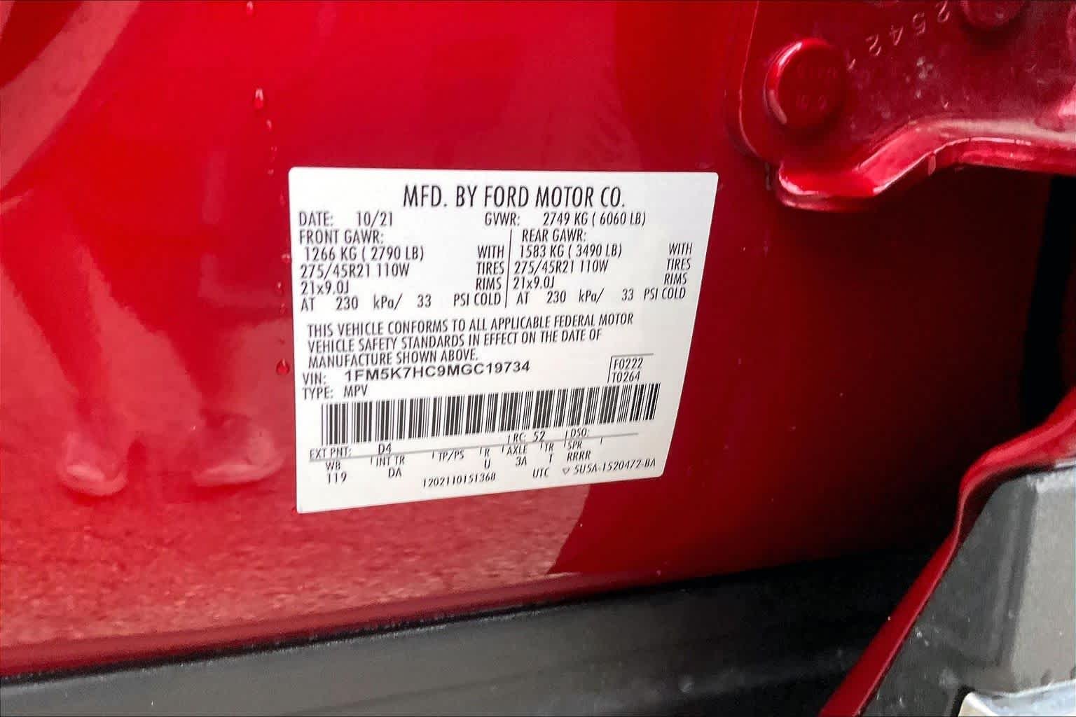Used 2021 Rapid Red Metallic Tinted Clearcoat Ford Platinum image 34