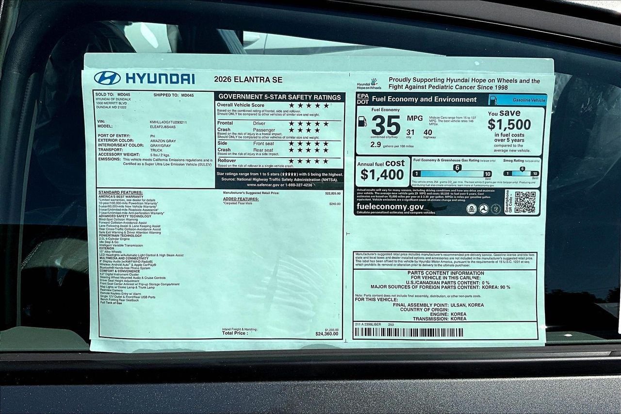 New 2026 Gray Hyundai SE image 26