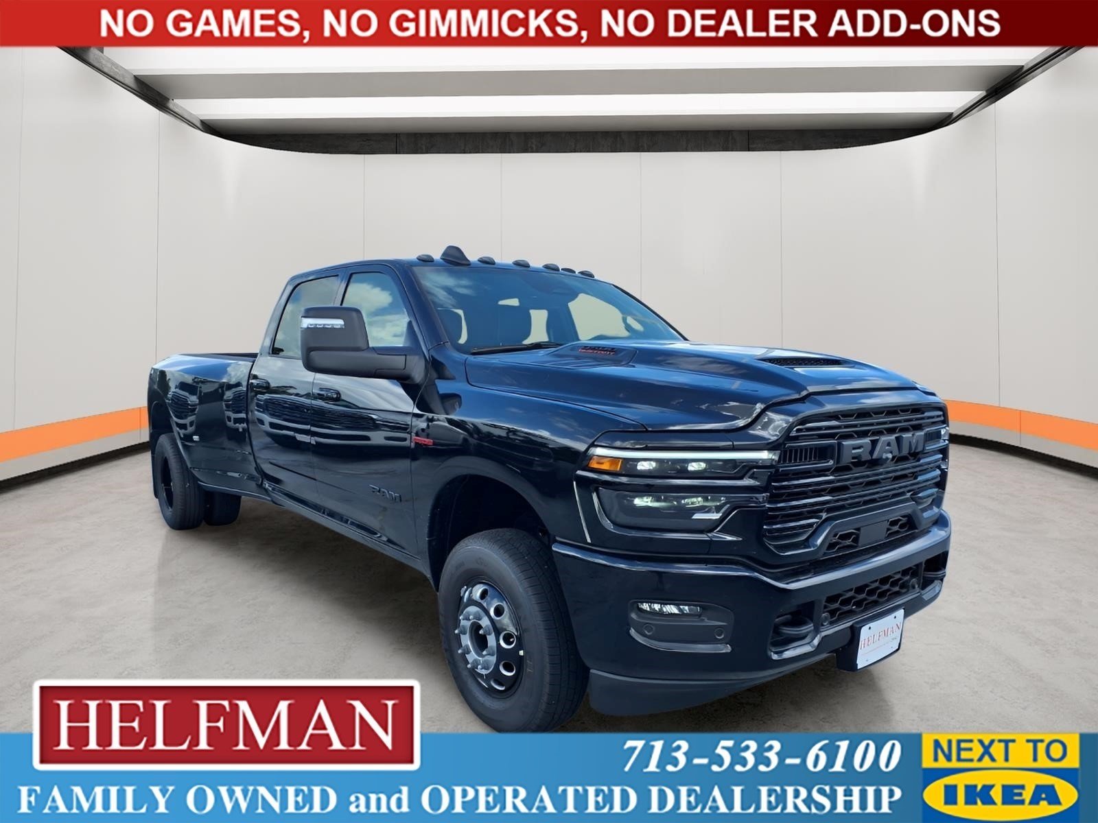 New 2026 Diamond Black Crystal Pearl-Coat Exterior Paint RAM Laramie image 1