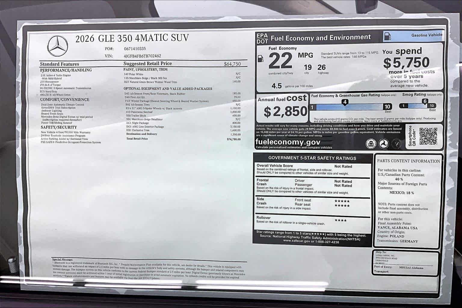 New 2026 Polar White Mercedes-Benz GLE 350 image 25