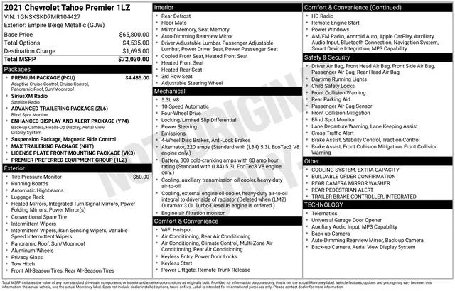 Used 2021 Beige Metallic Chevrolet Premier image 6