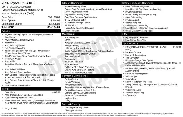 Used 2025 Black Toyota XLE image 19