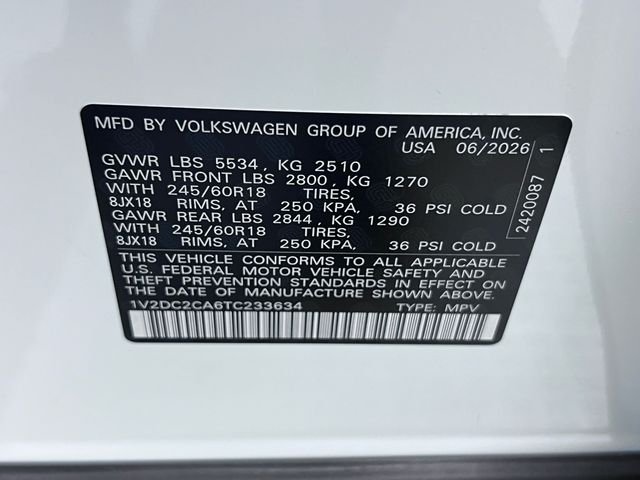 New 2026 White Volkswagen SE image 20
