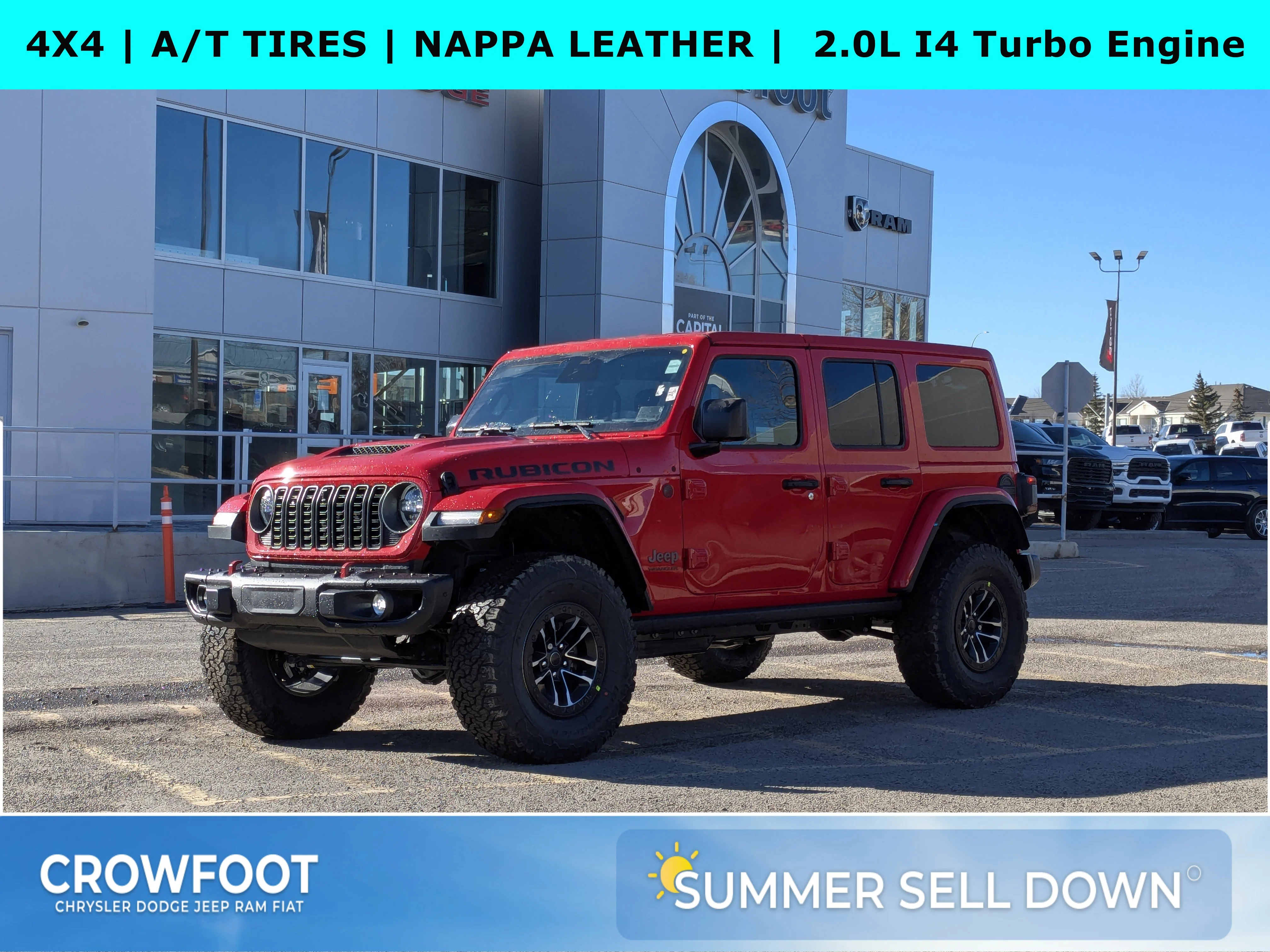 New 2026 Red Jeep Rubicon X - - Body-Color Hardtop - Nappa Lthr - Recon Pkg - Steel Bumpers - 8-Spd Auto & More! image 1