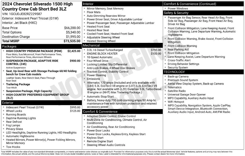 Used 2024 Iridescent Pearl Tricoat Chevrolet High Country image 40