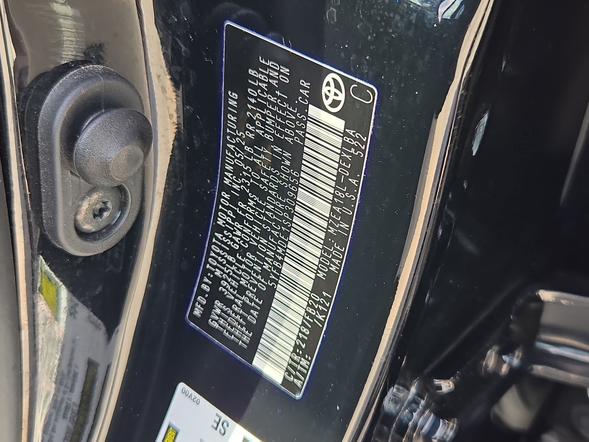 Used 2025 Midnight Black Metallic Toyota LE image 32