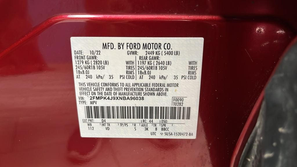 Used 2022 Rapid Red Metallic Tinted Clearcoat Ford SEL image 25