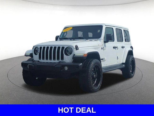 Used 2021 White Jeep Unlimited Sahara Altitude image 3