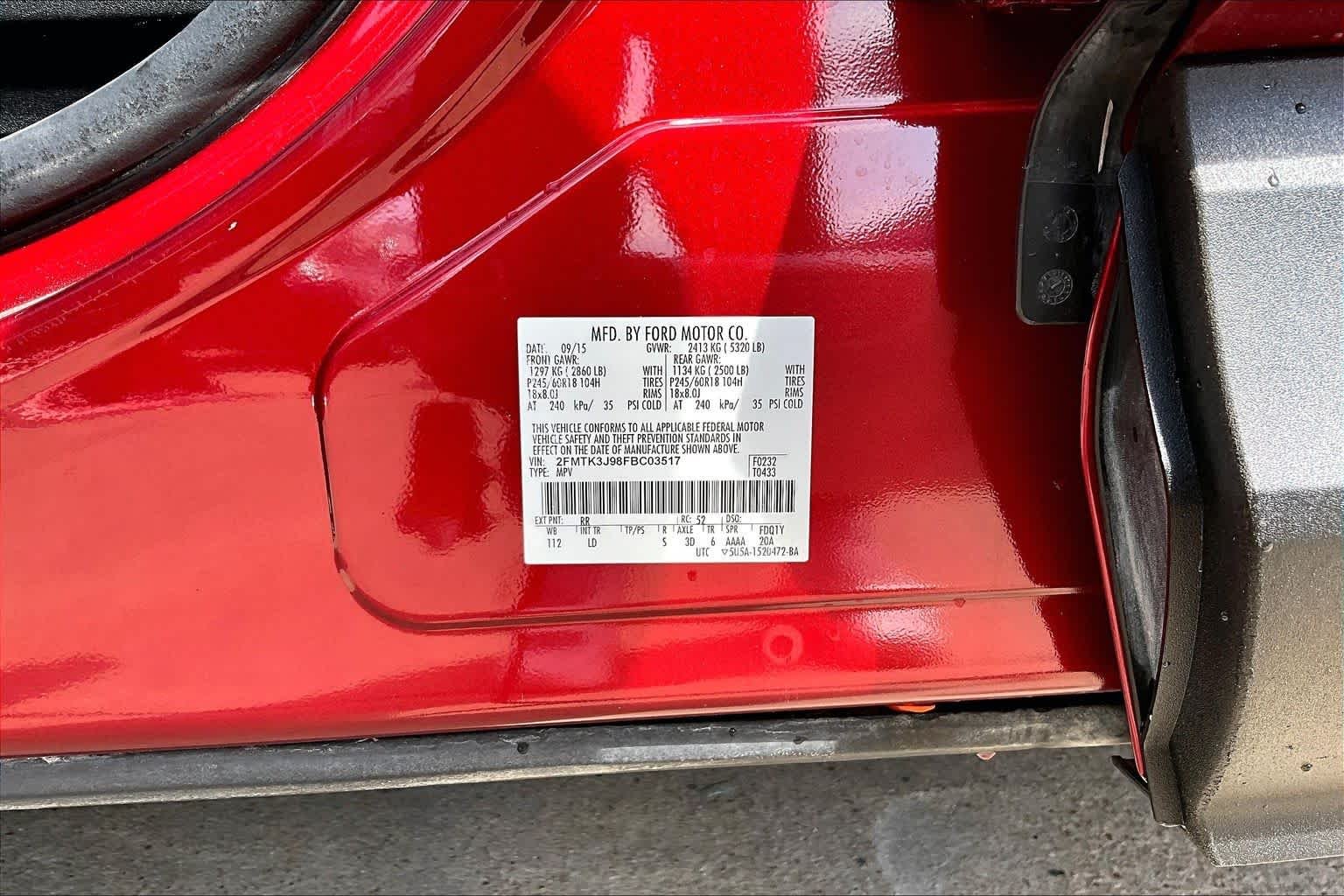 Used 2015 Ruby Red Metallic Tinted Clearcoat Ford SEL image 34