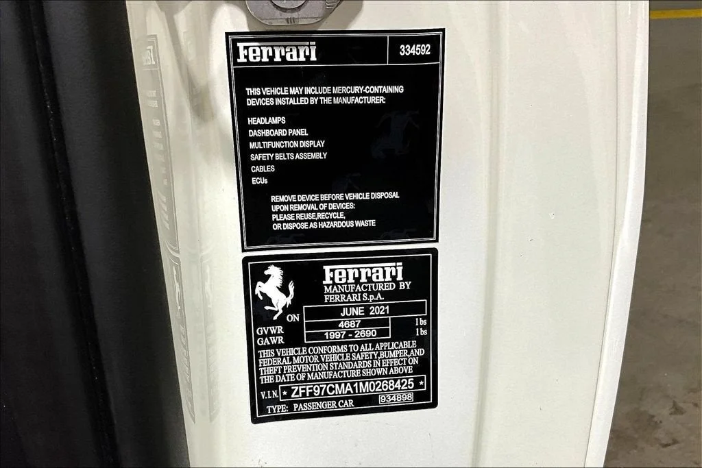Certified Used 2021 Bianco Italia Ferrari  image 17
