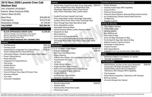 Used 2015 Black Clearcoat Ram Laramie image 36