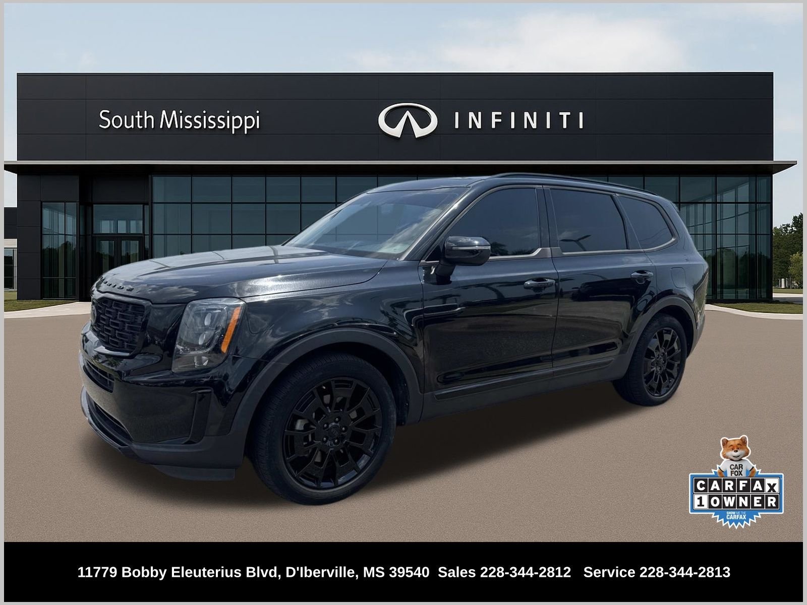 Used 2021 Black Kia EX image 1