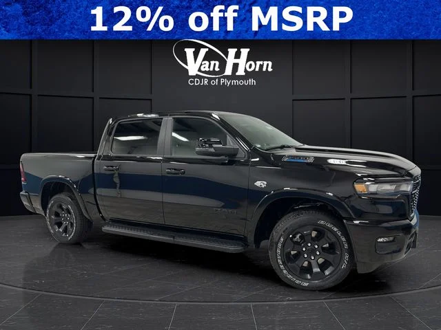 New 2026 Diamond Black Crystal Pearl-Coat Exterior Paint RAM Big Horn/Lone Star image 1