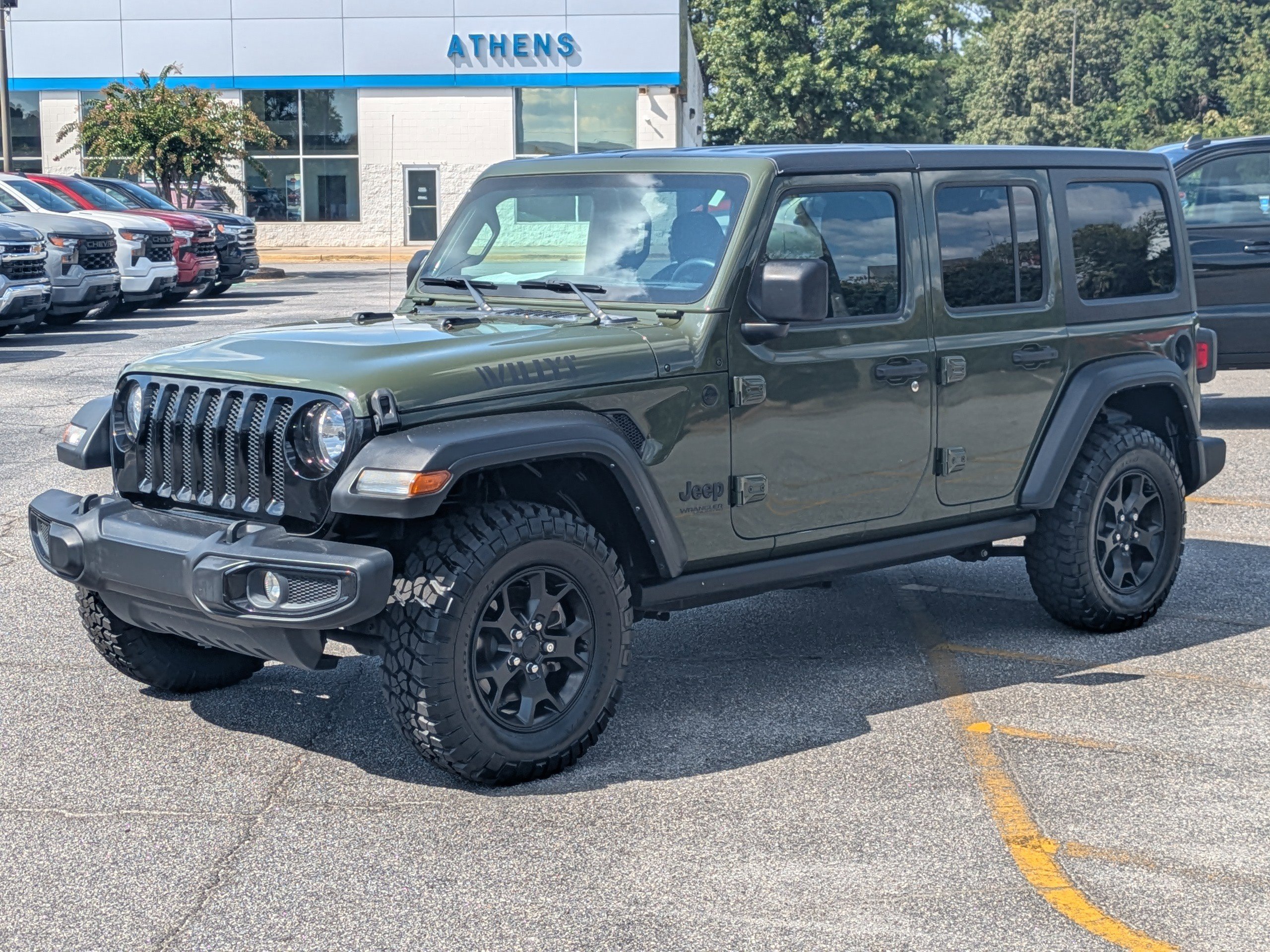 Used 2021 Sarge Green Clearcoat Jeep Unlimited Willys Sport image 8
