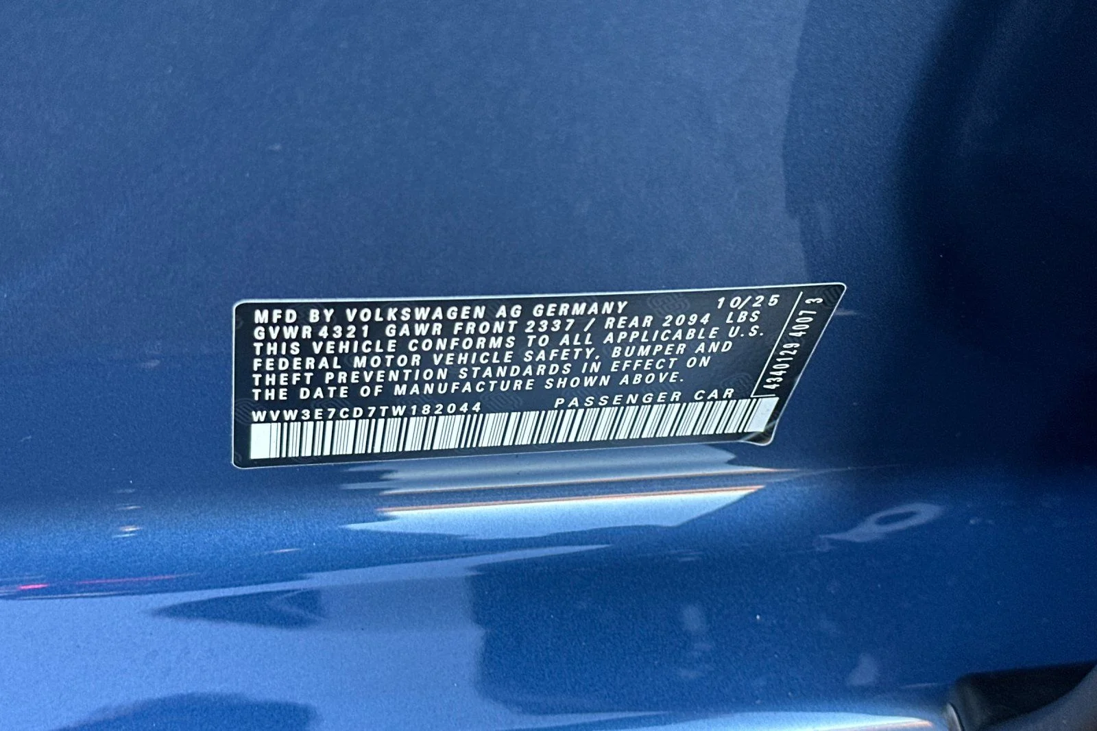 New 2026 Blue Volkswagen 2.0T SE image 26