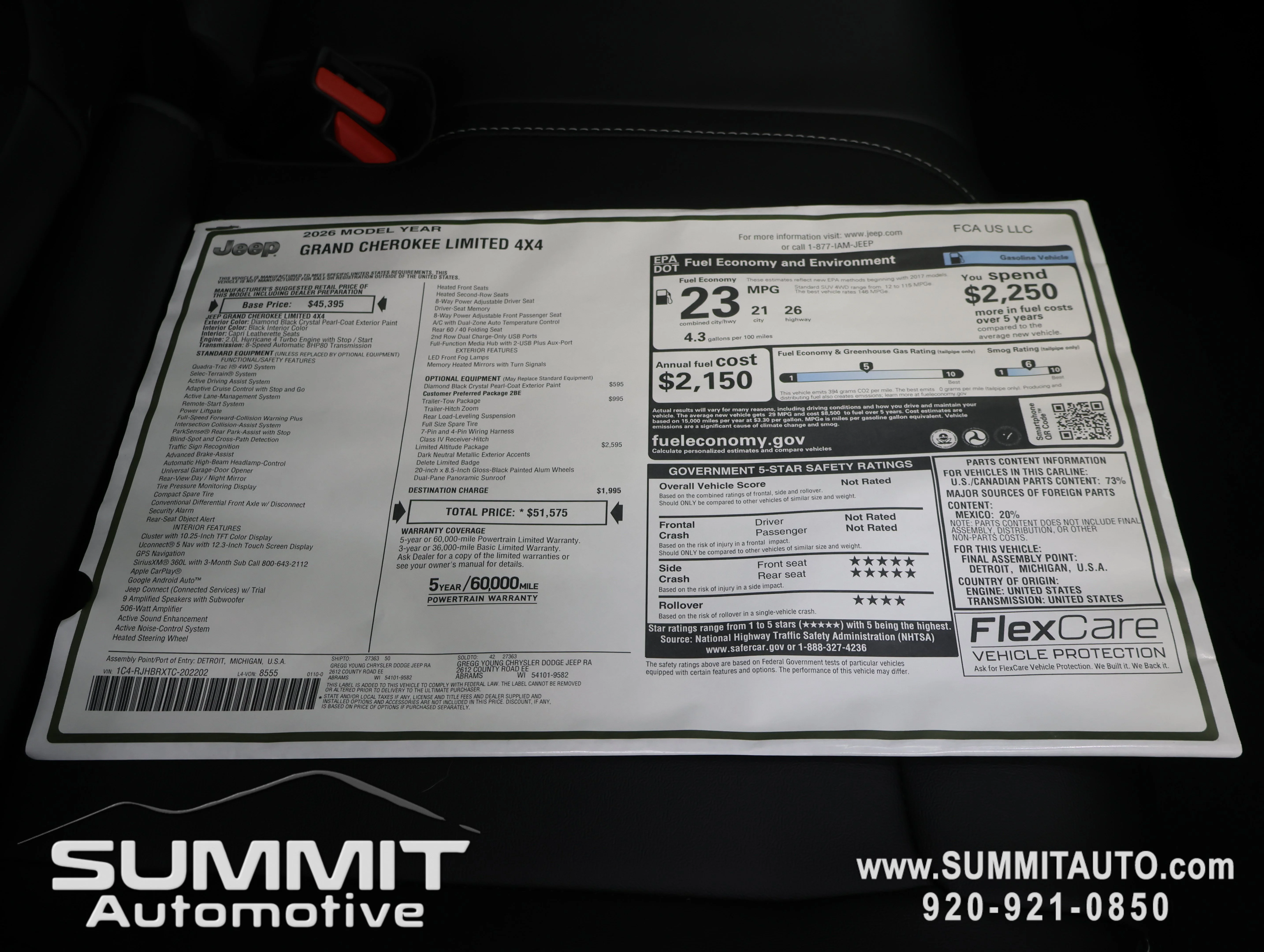 New 2026 Diamond Black Crystal Pearlcoat Jeep Limited image 28