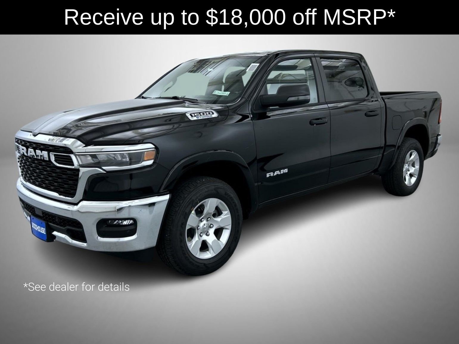 New 2026 Diamond Black Crystal Pearl-Coat Exterior Paint RAM Big Horn/Lone Star image 1