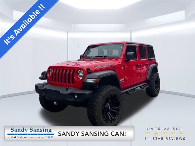 Used 2021 Red Jeep Unlimited Sport image 1