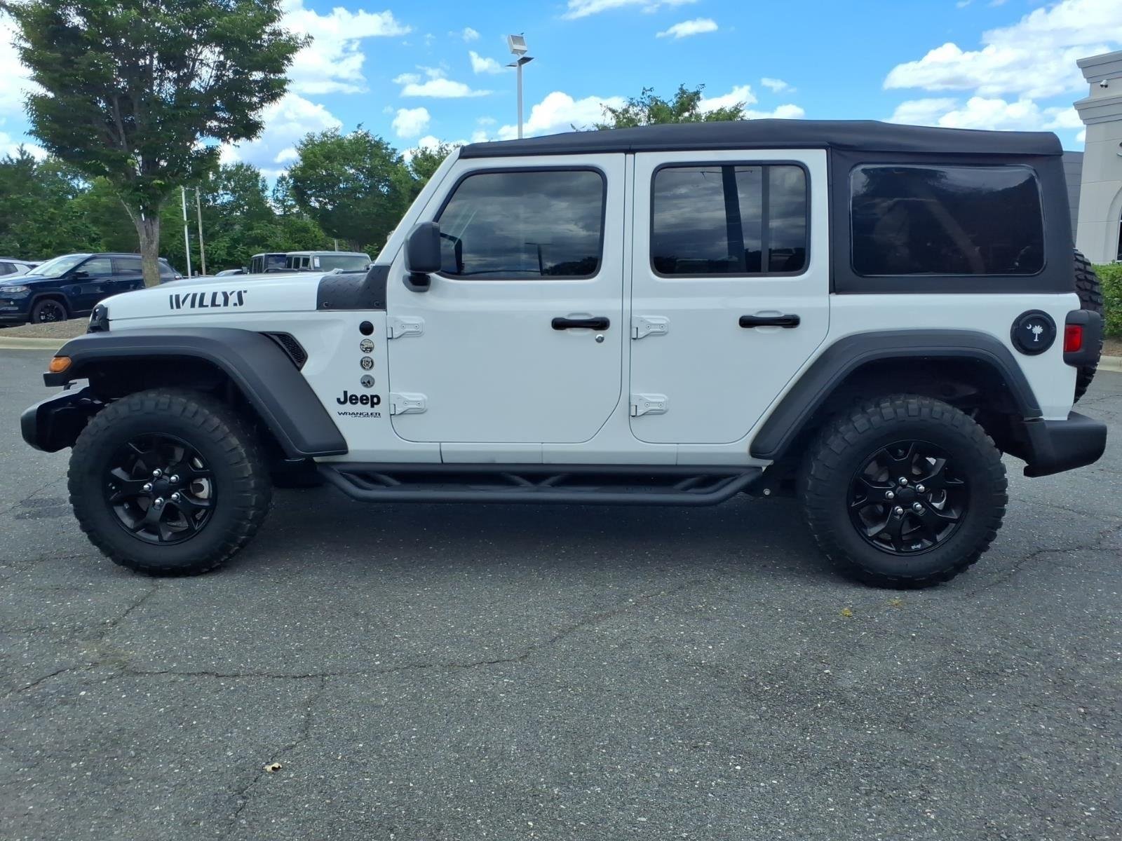 Used 2022 Bright White Clearcoat Jeep Unlimited Willys Sport image 3