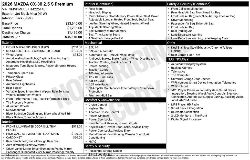 New 2026 Black Mazda 2.5 S Premium image 6