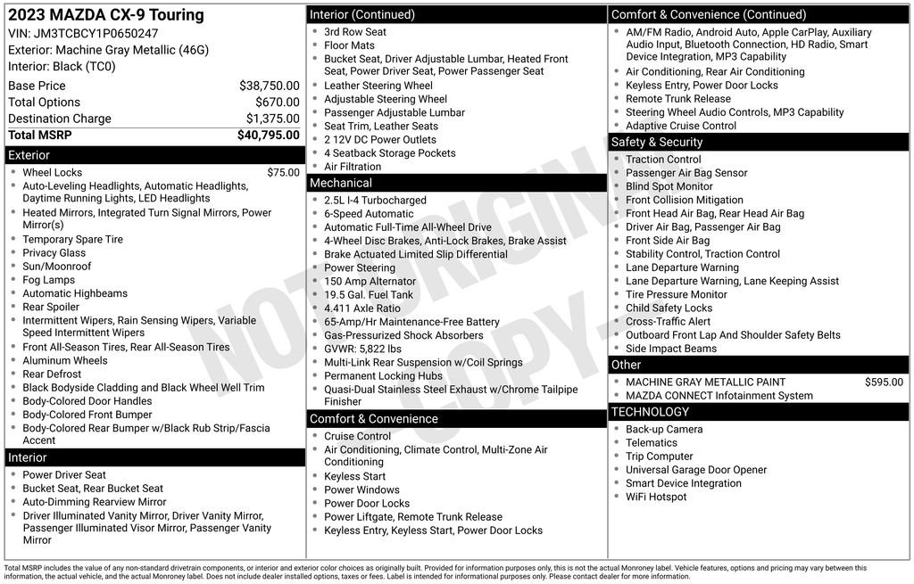 Used 2023 Machine Gray Mazda Touring image 3