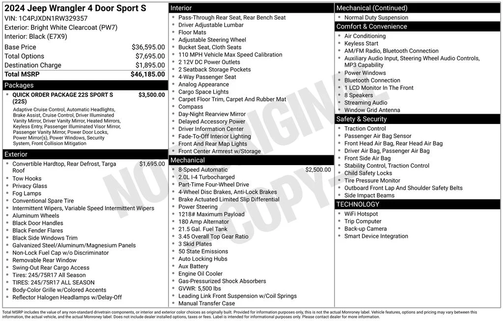 Used 2024 White Jeep Sport S image 6