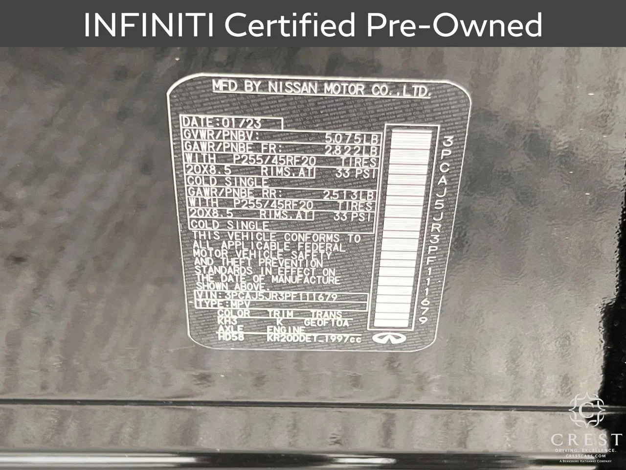 Certified Used 2023 Black Obsidian INFINITI LUXE image 32