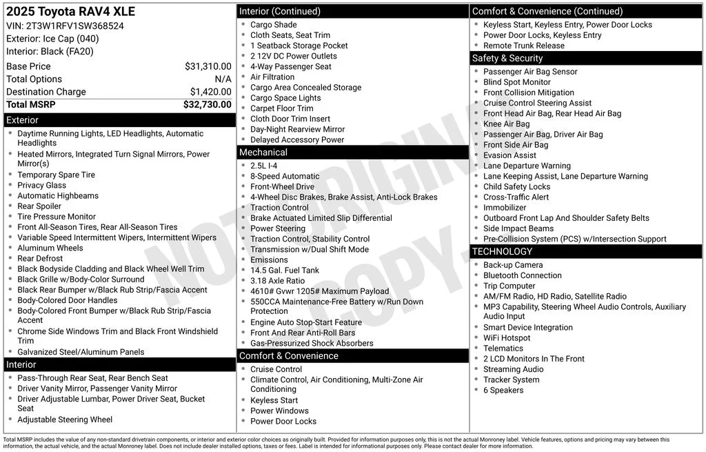 Used 2025 White Toyota XLE image 6