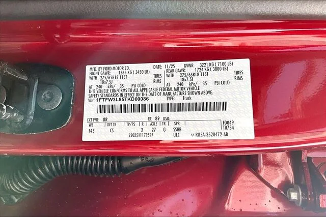 New 2026 Ruby Red Metallic Tinted Clearcoat Ford XLT image 8