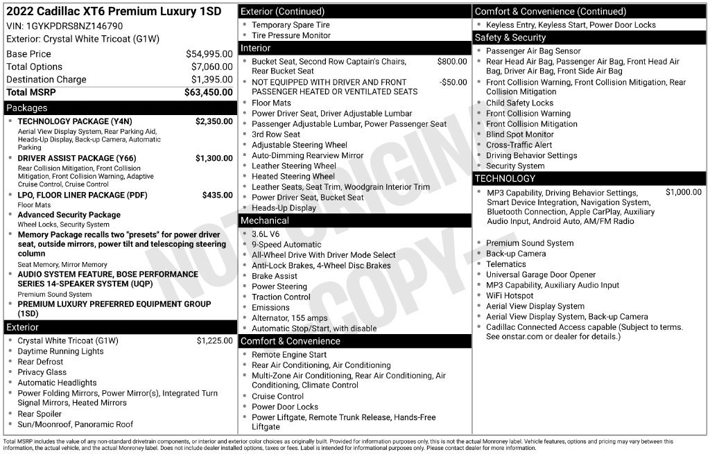 Used 2022 White Cadillac Premium Luxury image 6
