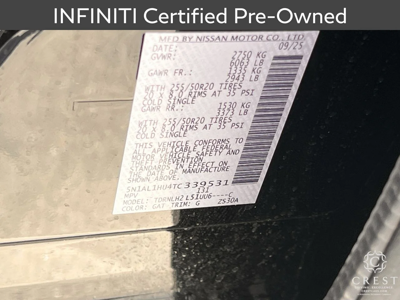 Certified Used 2026 Mineral Black INFINITI AUTOGRAPH image 34