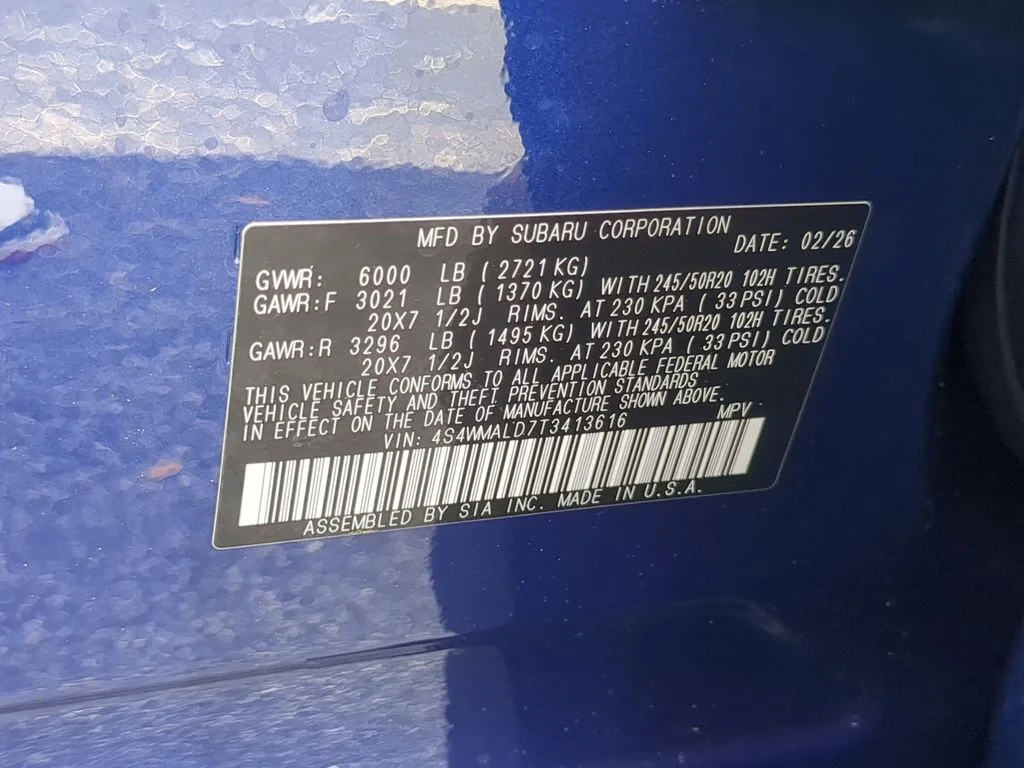 New 2026 SAPPHIRE BLUE PEARL Subaru Onyx Edition Touring 7-Passenger image 35