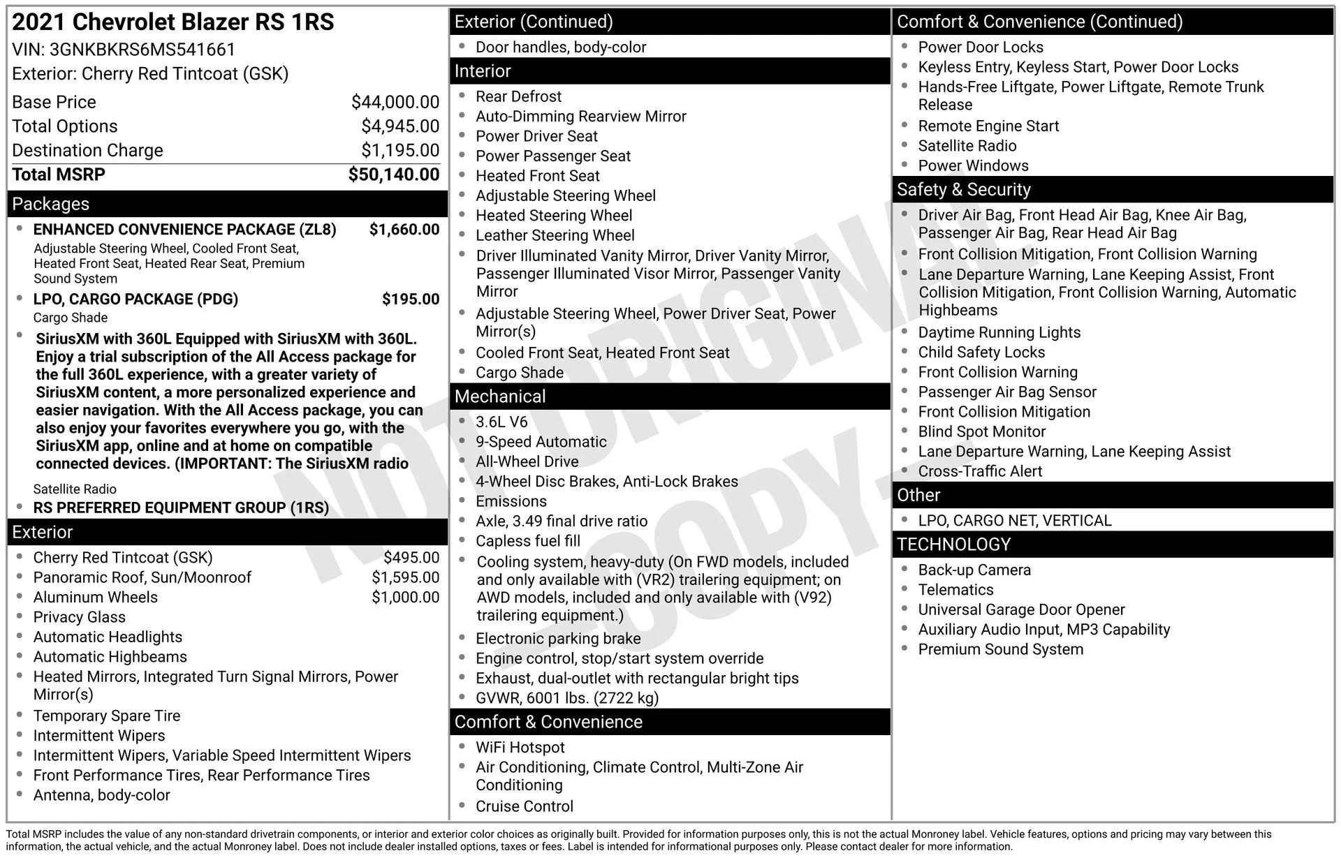 Used 2021 CHERRY RED TINTCOAT Chevrolet RS image 4