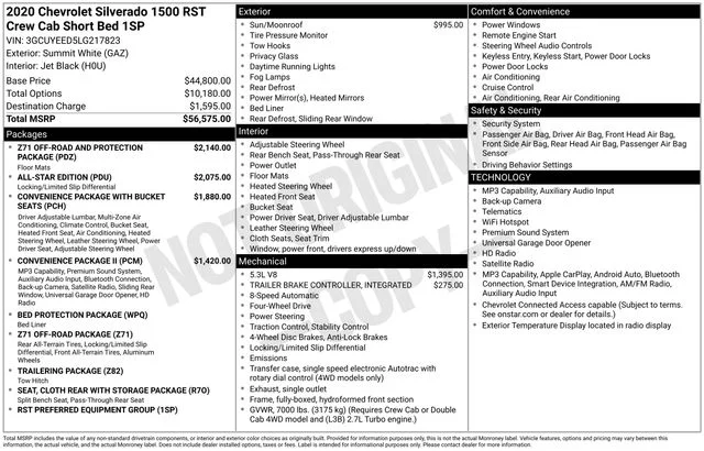 Used 2020 White Chevrolet RST image 7