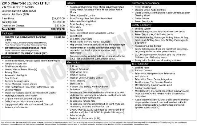 Used 2015 White Chevrolet LT image 4