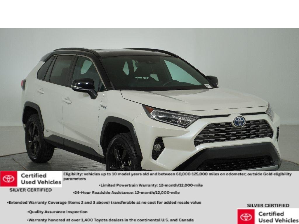 Used 2021 Blizzard Pearl/Midnight Black Metallic Toyota Hybrid XSE image 1