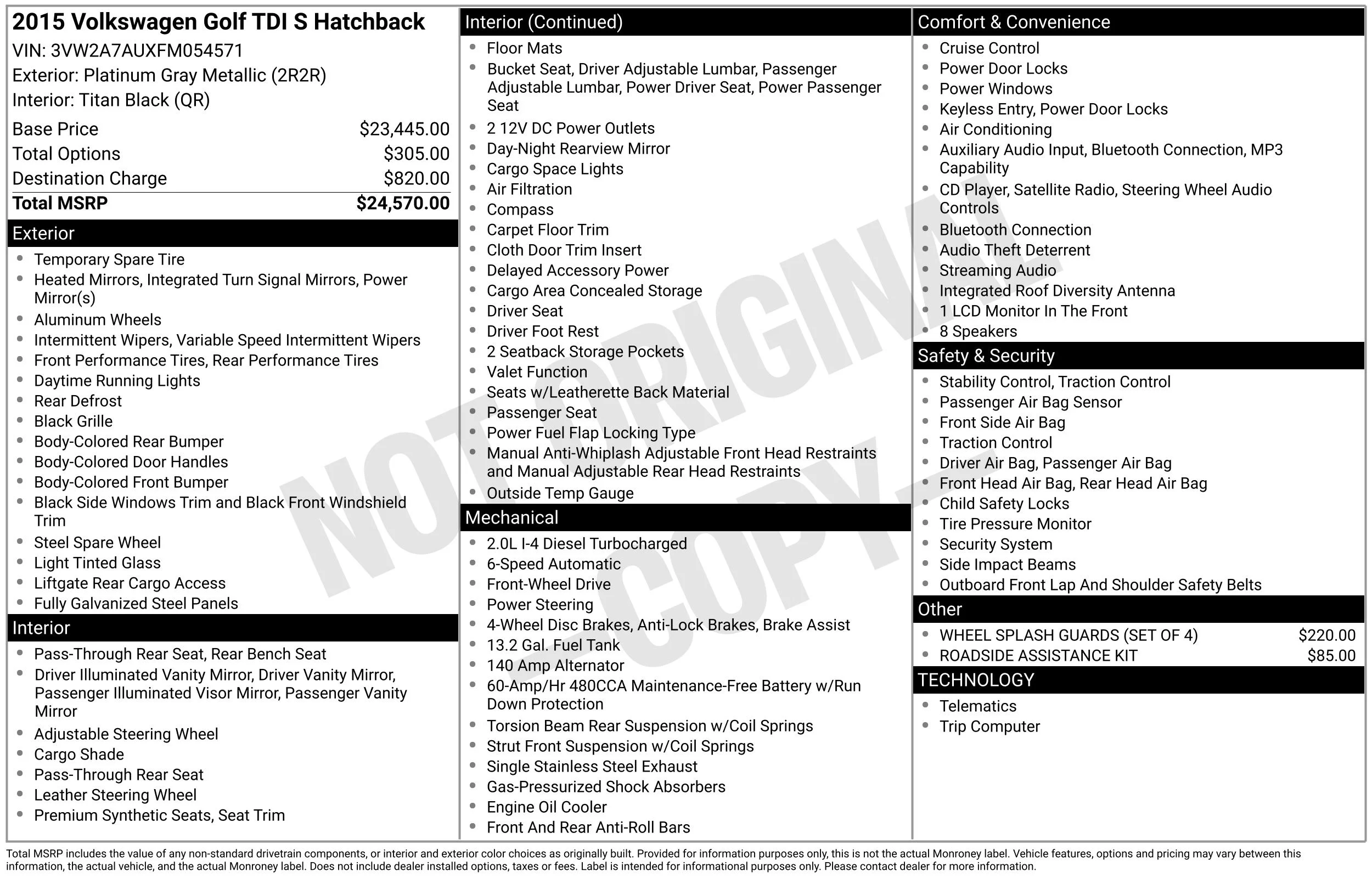 Used 2015 Platinum Gray Metallic Volkswagen TDI S 4-Door image 38