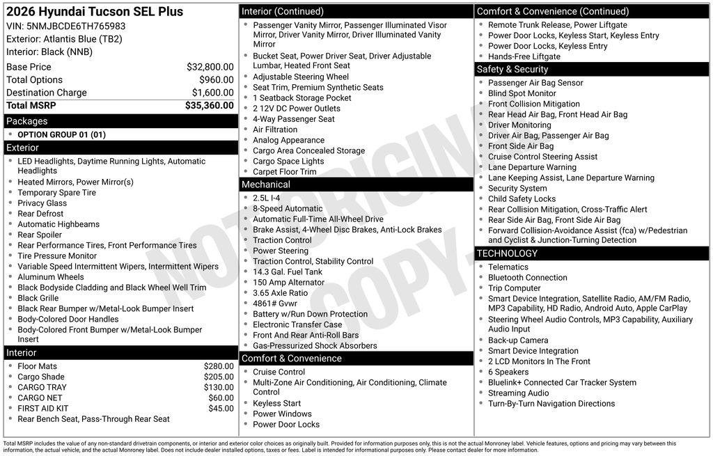 New 2026 Blue Hyundai SEL Plus AWD image 25