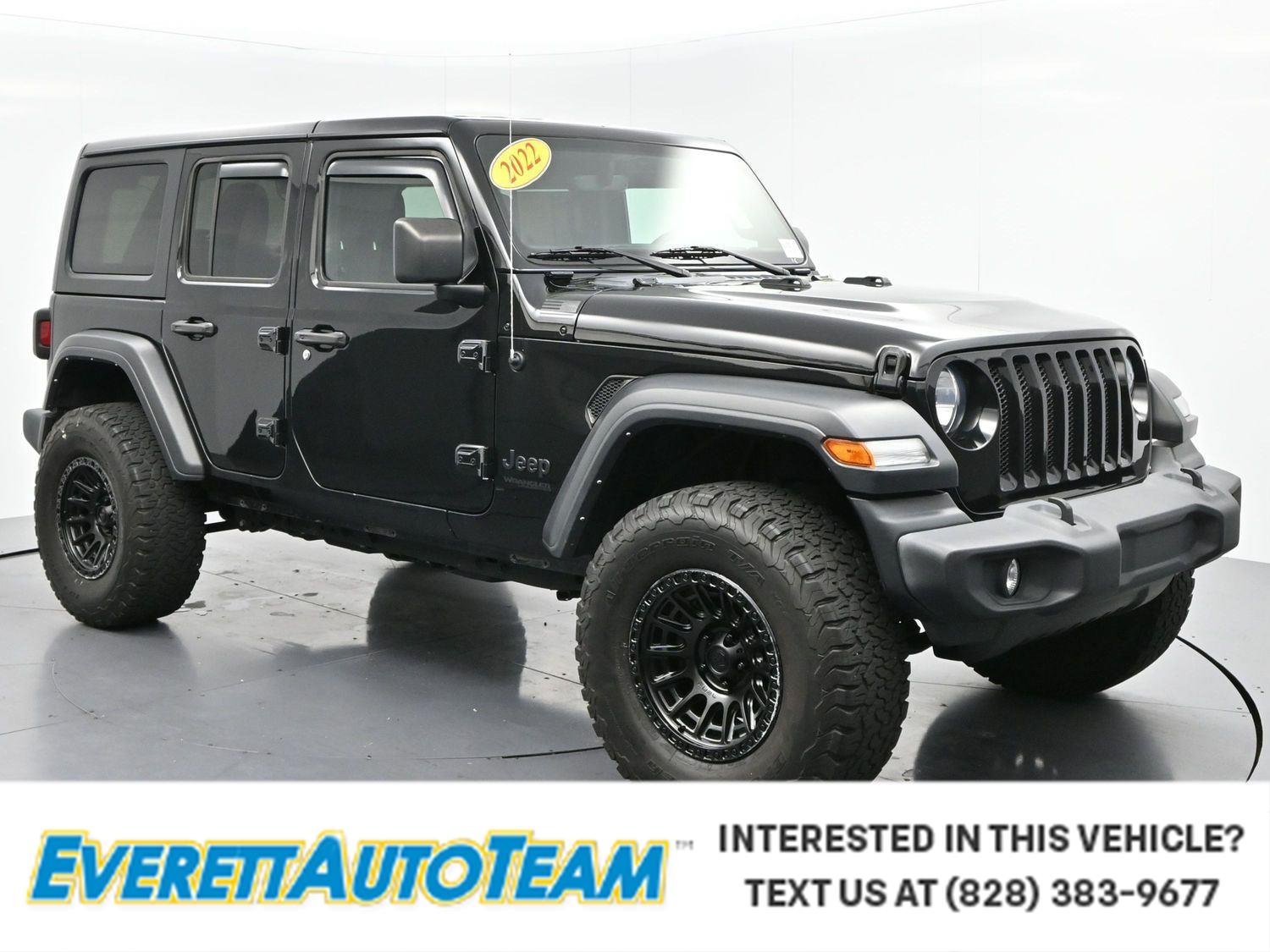 Used 2022 Black Clearcoat Jeep Unlimited Sport S image 1