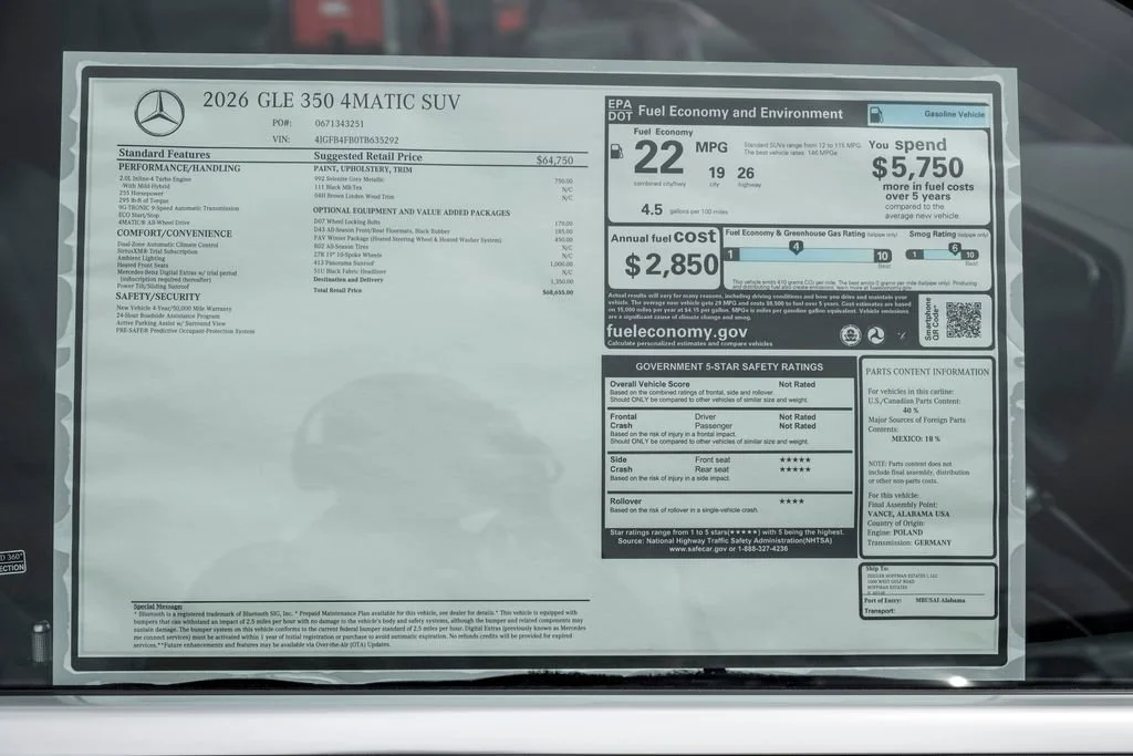 New 2026 Selenite Grey Metallic Mercedes-Benz GLE 350 image 61