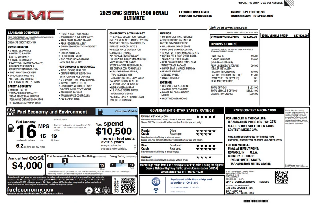 Used 2025 Onyx Black GMC Denali Ultimate image 4