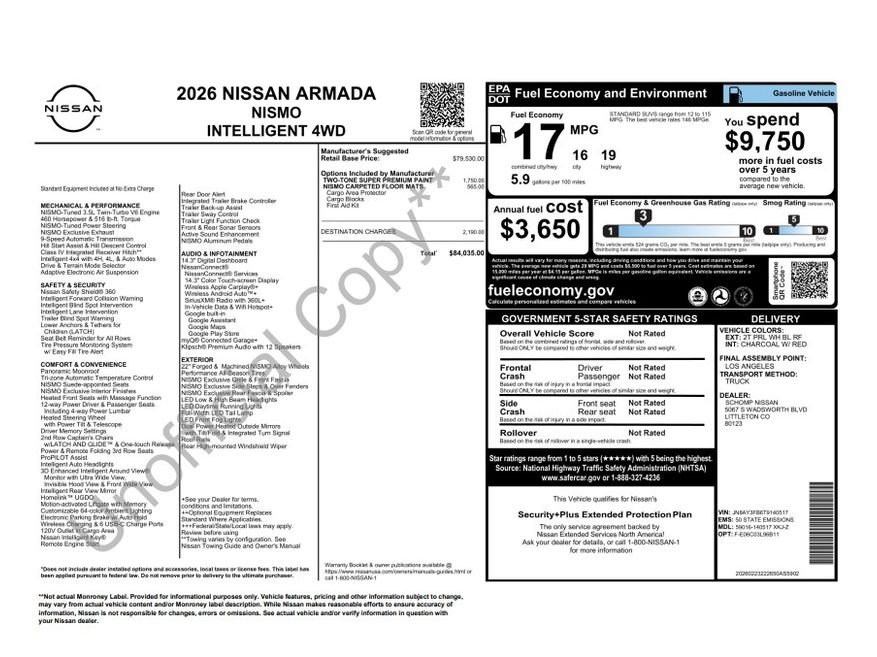 Certified Used 2026 Everest White Pearl Tricoat/Super Black Nissan NISMO image 2