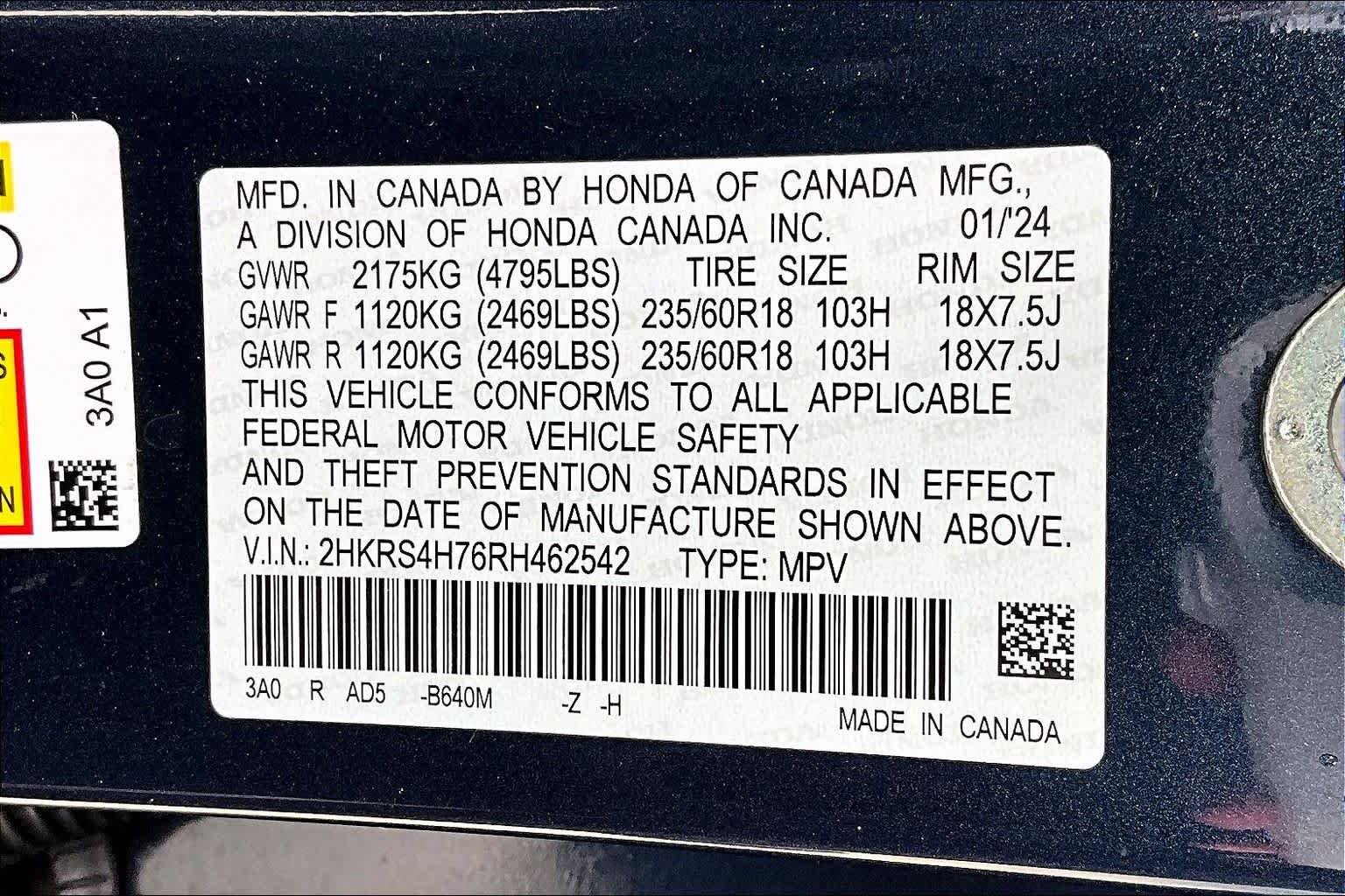 Used 2024 Canyon River Blue Metallic Honda EX-L image 34